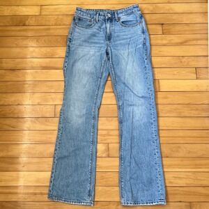 American Eagle 90s Bootcut Jeans Womens 2 Light Wash High Rise 100% Cotton Blue
